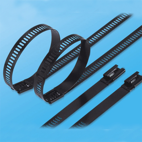 Ladder coated metal cable tie